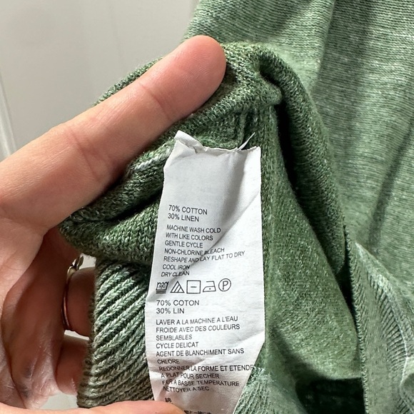 Tommy Bahama Olive Zip-Up Long Sleeve Sweater Size Mens Medium Linen Cotton - Picture 6 of 7